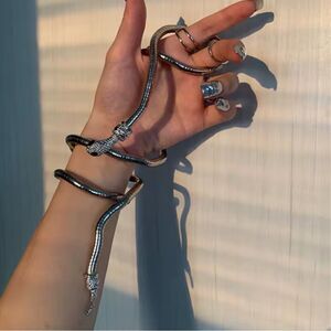 Versatile Serpenti-Style Snake Jewelry-Necklace Bracelet in One